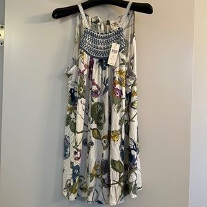Anthropologie One September s tank florals w embroidery